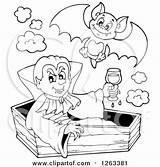 Vampire Coffin Dracula Sitting Blood Glass Bat Visekart Royalty Illustration Clipart Vector Coloring Illustrations Clipartof sketch template