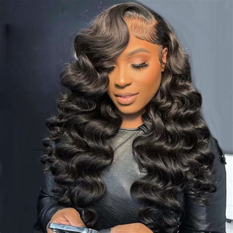 wholesale body wave 13×4 lace front wig 180 density human hair natural