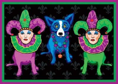 mardi gras silkscreens  history blue dog art mardi gras dog art