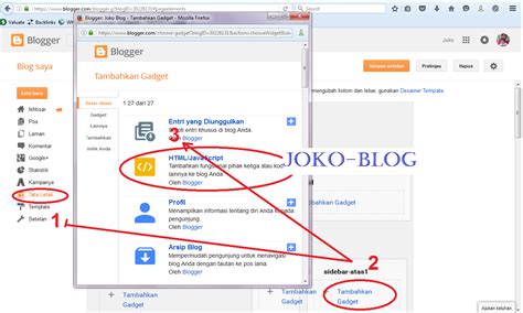 memasang  show  blog  html joko blog