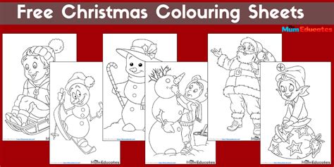 christmas colouring sheets printable  mum educates