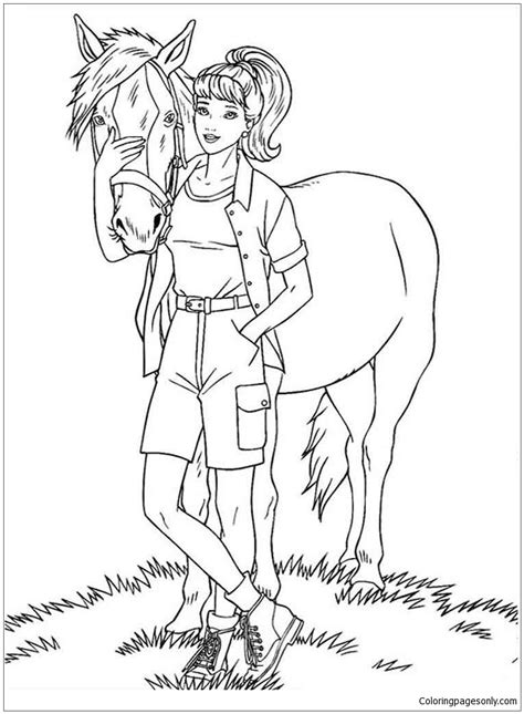 girl  horse coloring page  printable coloring pages
