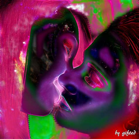 Psychedelic Rainbow Kiss Digital Art By Abram Lopez