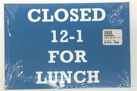 closed  lunch sign