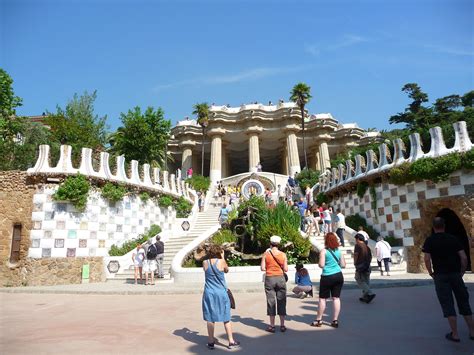 entrance  park guell  barcelona spain  grand mediterranean cruise   june