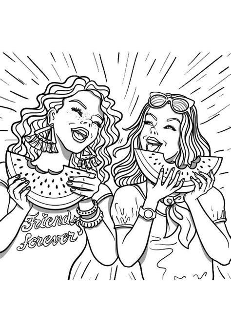 bff coloring page girls bff coloring pages  fiona maria