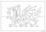 Flag Coloring Wales Pages England Welsh Colouring Colors Getdrawings Britain Great Color Comments Popular Coloringhome sketch template