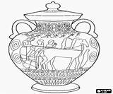 Greece Anfora Greca Stampare Decorata Amphora Oncoloring sketch template