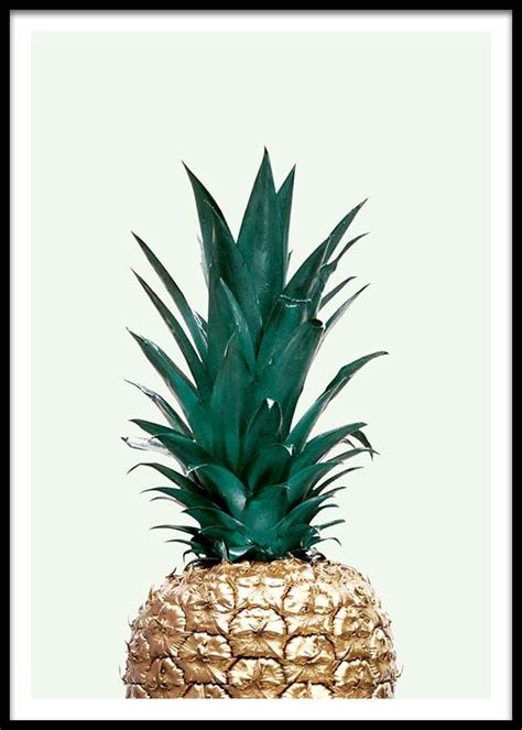 poster   gold pineapple buy colourful prints