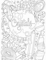 Coloring Crystals Book Shadows Color Pages Adult Printable Witch Wiccan Sheets Magick Kids Colouring Wicca Witchcraft Magic Printables Grimoire Books sketch template