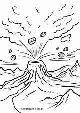 Vulkan Malvorlage Vulkanausbruch Malvorlagen Seite sketch template