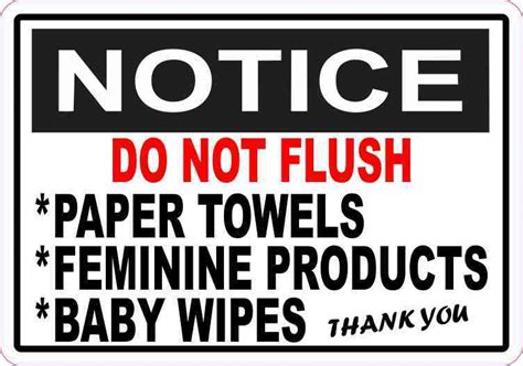 notice   flush sticker vinyl business restroom sign decal