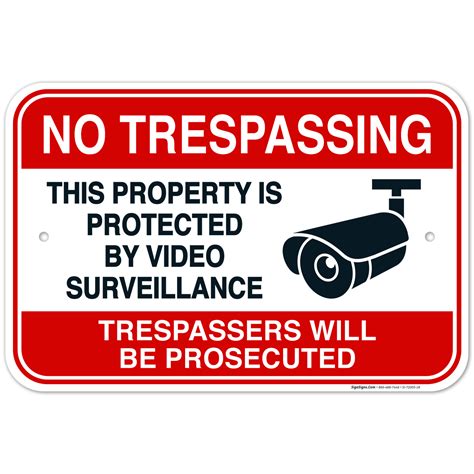 no trespassing sign video surveillance sign trespassers