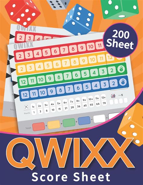 buy qwixx score sheet  score sheets  qwixx board game qwixx