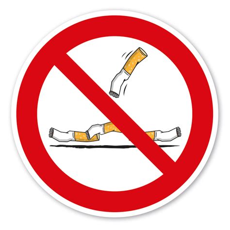 verbotszeichen keine zigarettenkippen zigarettenstummel auf den boden