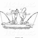 Couple Fisherman Toonaday 2470 Boats Vecto Rs sketch template