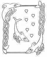 Coloring Pages Border Dolphins Borders Hearts Valentines Printable Blowing Color Celtic Combined Make Valentine Print Getcolorings Wonderful These Old Clipartqueen sketch template