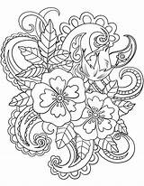 Coloring Paisley Flowers Pattern Pages Patterns Adults Drawing Baroque Flower Floral Bandana Printable Print Sheets Designs Kids Template Vintage Templates sketch template
