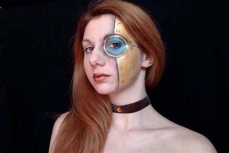 Steampunk Makeup Guide Special Fx Gold And Blue Robot Monocle For