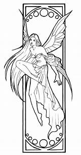 Coloring Fairy Pages Amy Brown Adults Adult Colouring Printable Gothic Drawings Fairies Drawing Sheets Color Fantasy Mucha Books Line Nouveau sketch template