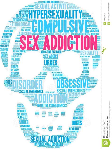Sex Addiction Word Cloud Stock Vector Illustration Of Obsessive