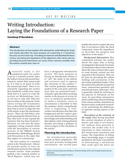 scientific paper introduction research paper introduction