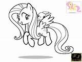 Fluttershy Coloring Pages Pony Little Gala Mlp Flying Angel sketch template