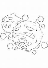 Pokemon Weezing Coloring Generation Kids Pages sketch template