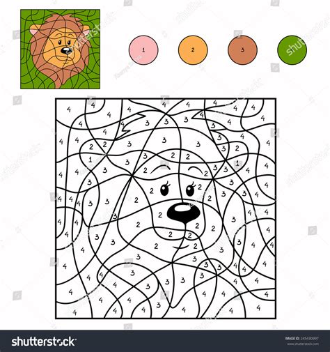 color  number lion head stock vector royalty