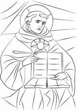 Aquinas Coloring Thomas Saint Pages Bacon Printable St Saints Supercoloring History Version Categories Choose Board sketch template