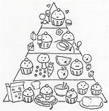 Coloring Food Pyramid Pages Library Clipart Cookie Cake Popular sketch template