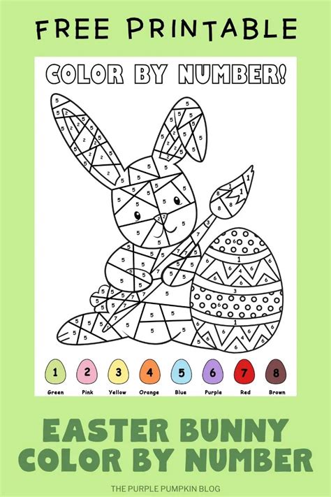 easter color  number printable