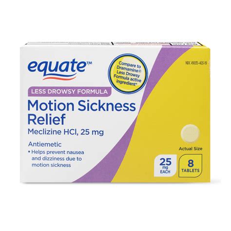 equate  drowsy motion sickness relief tablets  mg  count