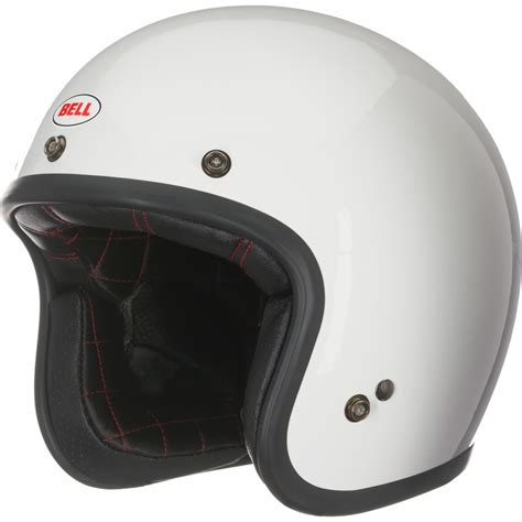 bell custom  white motorcycle helmet scooter jet motorbike retro