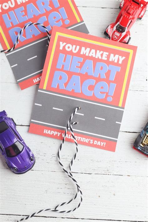 printable valentines day cards    heart race