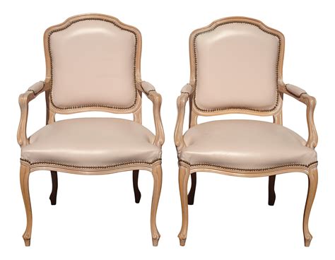vintage french country leather accent chairs  chateau dax spa