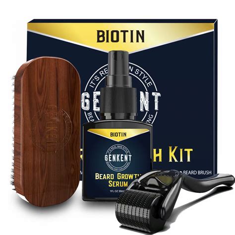 genkent beard growth kit for men patchy facial hair growth titanium
