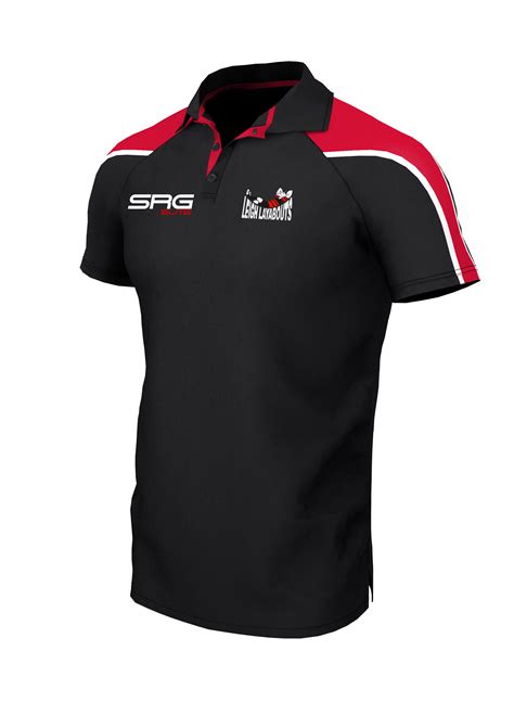 layabouts unisex polo shirt black red srg elite
