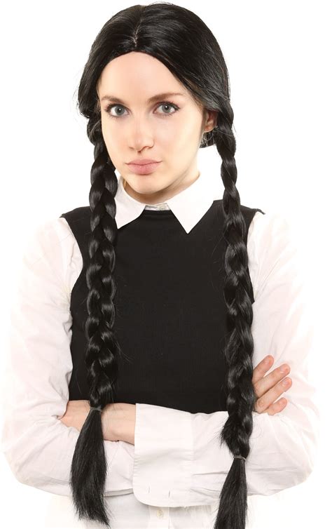 wednesday addams  addams family deluxe wig spiritwigs