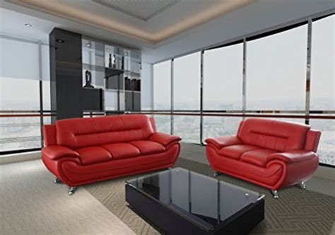contemporary red leather sofa set by gtu furniture furnsy — furnsy