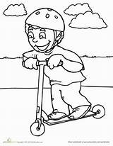 Coloring Scooter Kids Pages Exercise Grade Worksheets Sheets Worksheet Preschool Read Scooting Child Activities Board Printable Scooters Sports Choose Class sketch template