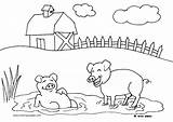 Farm Coloring Pages Animals Oink Activities Crafts Diy Pigs Farmer sketch template