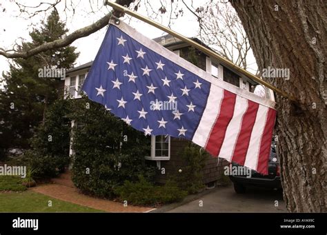 east hampton ny   american flag  front   george  betty cafiso residence