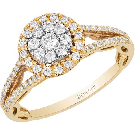 disney enchanted  yellow gold ctw diamond majestic princess engagement ring engagement