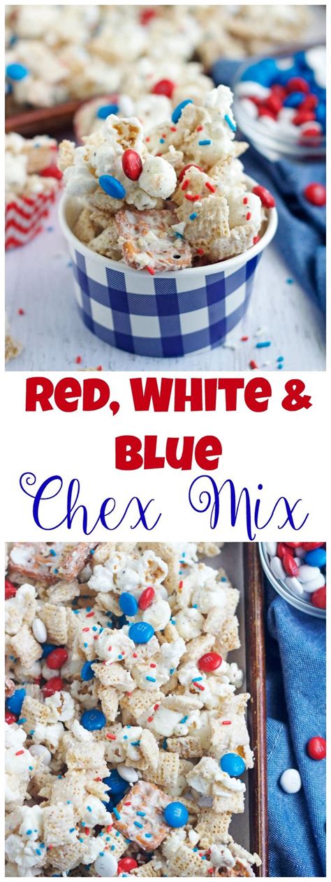 Red White And Blue Chex Mix Recipe Chex Mix White Chocolate Chex