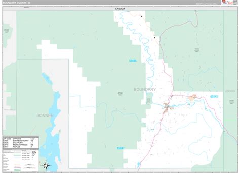 boundary county id wall map premium style  marketmaps mapsales