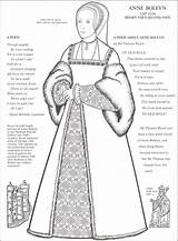 Anne Coloring Boleyn Henry Viii Wives Pages Book Sleeves Tudor Century Books Pattern Portrait Historical Fashion Paper Dolls Victorian Era sketch template