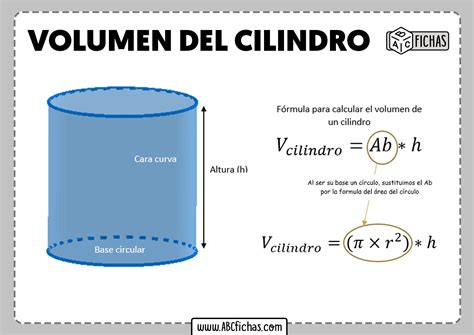 volumen de  cilindro formula abc fichas