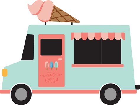 ice cream truck print  cut file snap click supply