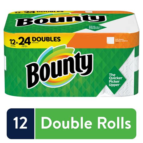 bounty paper towels white  double rolls  regular rolls